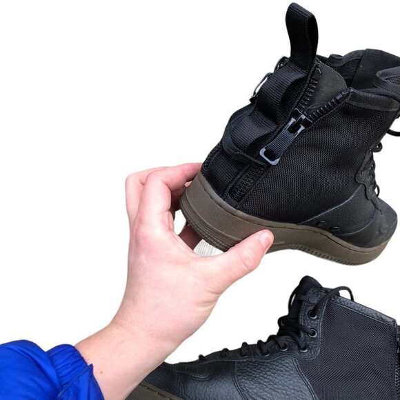 2017 Nike Air Force 1 Mid Black Dark Hazel Size 11 Black - Picture 8 of 16